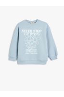 Koton Sweatshirt Floral Printed Long Sleeve Crew Neck