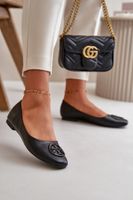 Boto Dámské baleríny s ozdobou z eko kůže černé Rhodike