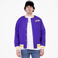 Mitchell & Ness 75th Anniversary Warm Up Jacket Los Angeles Lakers Dark Purple - Pánske - Bunda Mitchell & Ness - Fialové - OJBF1201-LALYYPPPDKPR - Ve