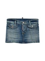Stretch Cotton Denim Mini Skirt