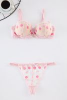 Trendyol Pink Lace Floral Rope Strap Covered Knitted Lingerie Set