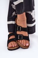 BIG STAR SHOES Zamszowe Klapki Damskie Z Klamrami Big Star