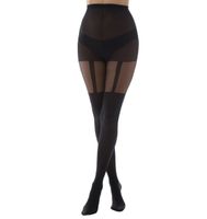 Strumpfhose PAMELA MANN - Plain Stripe Suspender - schwarz 48-52