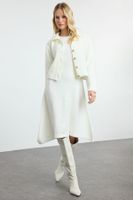 Trendyol Ecru Midi Knitwear Jacket Look Cardigan-Dress Set