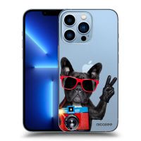 Silikónový prehľadný obal pre Apple iPhone 13 Pro - Francúzsky Buldoček