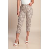 Plus Size Caprihose Mit Streifenprint, Orange