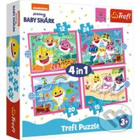Puzzle: Baby Shark - Rodina 4v1 - puzzle z kategorie 15 - 60 dílků
