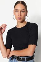 Trendyol Black Fitted Stretch Knitted Blouse