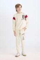 DEFACTO Boy Regular Fit Elastic Waist Leg Printed Tracksuit Bottoms