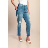 Plus Size Traperice S Prorezima, Svijetloplave