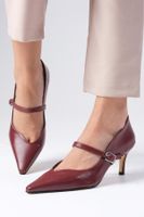 Mio Gusto Solene Claret Red Color Blunt Pointed Toe Women's High Heel Shoes