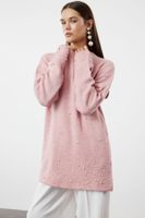 Trendyol Dusty Rose Pearl Detailed Knitwear Sweater