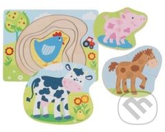 Zvířátka z farmy (Vícevrstvá vkládačka) - puzzle z kategorie Maxi dílky