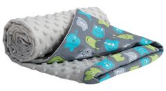 Medi Partners Blanket 75x100 cotton + minky – Creatures + gray minky