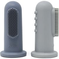 Mushie Finger Toothbrush detská zubná kefka na prst Tradewinds/Stone 2 ks
