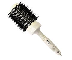 Okrúhla fúkacia kefa z organického materiálu s tromi typmi štetín Hairway Organica - krémová, 53 mm (07168) + darček zadarmo