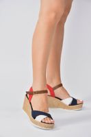 Fox Shoes Linen Wedge Heeled Shoes