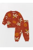 LC Waikiki Crew Neck Printed Baby Boy Sweatshirt and Sweatpants