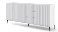 ArtBm Komoda RAVENNA B 3D3S 200 | biela matná PREVEDENIE: Biela matná / čierne nohy