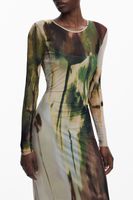 DESIGUAL WOMEN&#39;S LONG DRESS GREEN