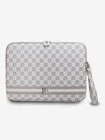 DKNY PU Leather Checkered Pattern and Stripe Notebook 13/14 Beige" Etui ljubičasta