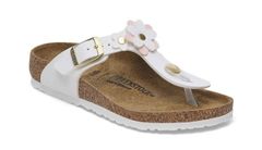 Birkenstock Gizeh Flowers Birko-Flor Narrow Fit Žene,Djeca - Sandale Birkenstock - Bijela - 1029532-5 - Size: 5