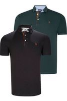 DUAL SET T8582 DEWBERRY MENS T-SHIRT-BLACK-GREEN