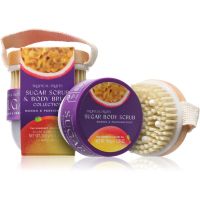 The Somerset Toiletry Co. Tropical Fruits Mango & Passionfruit cukrový telový peeling + kefa 150 g