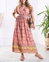 Resti Women's floral maxi dress in pink- Clothing