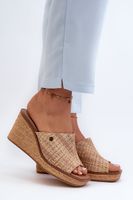 Women's wedge slippers Sergio Leone Beige