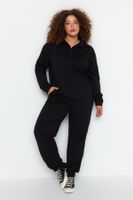 Trendyol Curve Black Thin Knitted Tracksuit Set