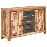 Livetastic ŠIROKÁ KOMODA, indický palisander, sivá, prírodná farba, 145/85/40 cm