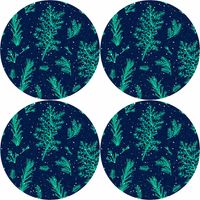 Bertoni Home Unisex's 4 Round Table Pads Set Juniper Navy Blue/Green