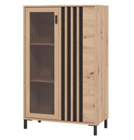 Široká vitrína luisa - dub, čierna