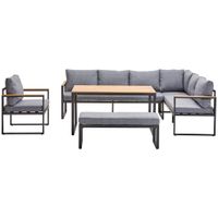 Ambia Garden JEDÁLENSKÁ TERASOVÁ SÚPRAVA 5-dielne, kov, plast, textil