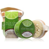 The Somerset Toiletry Co. Tropical Fruits Coconut & Lime cukrový telový peeling + kefa 150 g