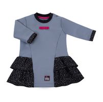 Eevi SUKIENKA POWER DRES SZARY KROPKI