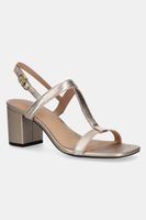Kožené sandále Tommy Hilfiger LEATHER BLOCK HEEL SANDAL METAL