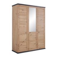 Hom`in SKRIŇA SO ZRKADLOM, tmavosivá, dub artisan, 154/209/60 cm