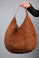 LuviShoes Puja Tan Skin Tan Genuine Suede Leather Women's Shoulder Bag