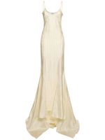 Striped Satin Long Dress