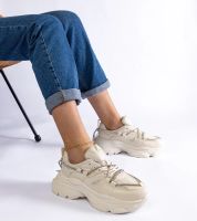 Gemre Ivett női sportos bézs tornacipő