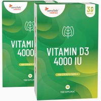 Essentials Vitamin D3 4000 IE, Zweierpackung, hochdosiert, 60 Kapseln