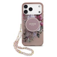 GUESS IML FLOWER STRAP Zaščitni ovitek Apple iPhone 17 Pro Max PINK