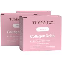 Collagen Beauty Drink | Dreierpackung | Meeres-kollagenhydrolysat Pulver | Für Haut, Haare & Nägel | Blaubeergeschmack | 3x 15 Beutel | TummyTox