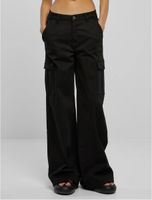 Damen Hose URBAN CLASSICS - High Waist Wide Leg Twill Cargo - schwarz 30