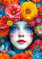 V obětí květin - puzzle z kategorie Umělecké