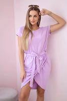 Tied dress with a clutch bottom in purple color