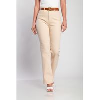 Jeans Mit Ausgestelltem Bein, Beige
