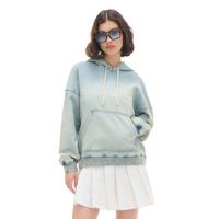 Cropp - Изчистен суитшърт с качулка - бледосиньо